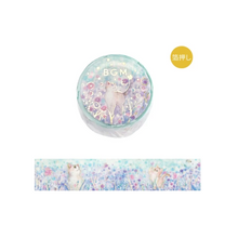 Lade das Bild in den Galerie-Viewer, Gold foil washi tape "Flowers and Cats/Little Friends" by BGM