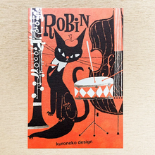 Carica l'immagine nel visualizzatore di Gallery, Post Card "Black Cat Robin" -Musical Instruments-