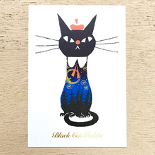 Carica l'immagine nel visualizzatore di Gallery, Post Card "Black Cat Robin" -Night Forest-