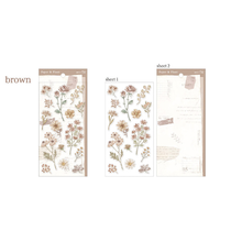 Charger l'image dans la galerie, Paper & Plant Sticker "brown" (Set of 2 sheets) from Japan<mind wave>