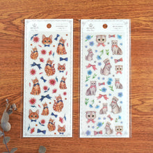 Lade das Bild in den Galerie-Viewer, Miki Takei mondo clear sticker "Ginger cat/Munchkin" from Japan by Clothes Pin