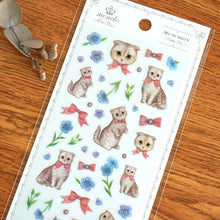 Lade das Bild in den Galerie-Viewer, Miki Takei mondo clear sticker "Ginger cat/Munchkin" from Japan by Clothes Pin