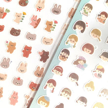 Charger l'image dans la galerie, Chiisai sticker "home/cafe/bear&rabbit/girl" sticker from Japan<Daiso>