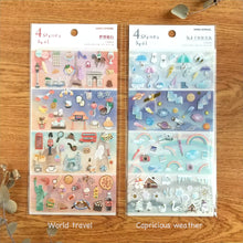Charger l'image dans la galerie, 4 scenes seal Set of 2 sticker from Japan by Kamimo Japan