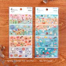 Charger l'image dans la galerie, 4 scenes seal Set of 2 sticker from Japan by Kamimo Japan