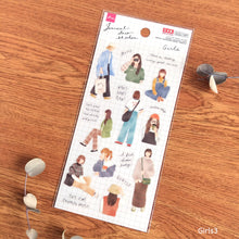 Charger l'image dans la galerie, Journal deco sticker "Girl/Pair" from Japan DAISO