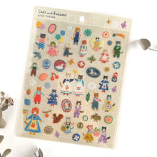 Lade das Bild in den Galerie-Viewer, Clear sticker "Rabbit garden/Cats and Buttons"-Aiko Fukawa- by Hyogensha