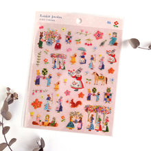 Lade das Bild in den Galerie-Viewer, Clear sticker "Rabbit garden/Cats and Buttons"-Aiko Fukawa- by Hyogensha