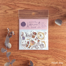 Lade das Bild in den Galerie-Viewer, Washi flake sticker "Strolling around Paris" from Japan<Furukawashiko>