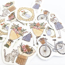 Lade das Bild in den Galerie-Viewer, Washi flake sticker "Strolling around Paris" from Japan<Furukawashiko>
