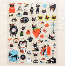 Carica l'immagine nel visualizzatore di Gallery, Clear sticker "Black cat Robin"- With Robin the black cat vol.1- cozyca products Hyogensha