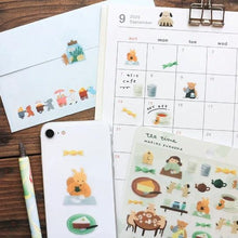 Load image into Gallery viewer, Clear sticker "Mariko Fukuoka"- tea time- cozyca products Hyogensha
