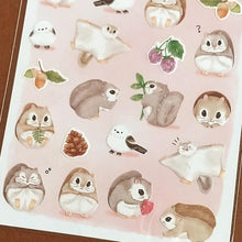 Carica l'immagine nel visualizzatore di Gallery, Sticker selection sticker "Siberian flying squirrel" by GAIA from Japan