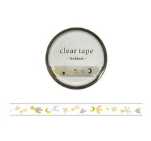 Lade das Bild in den Galerie-Viewer, Clear tape -hokkori tori(bird)- gold foil clear tape by mind wave from Japan