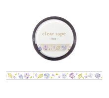 Lade das Bild in den Galerie-Viewer, Clear Mat tape gold foil -line flower-