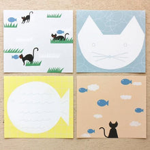 Carica l'immagine nel visualizzatore di Gallery, Shuku Nishi NEKO to SAKANA(Cat and Fish) memo pads by cozyca products from Japan