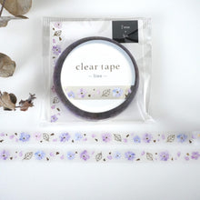 Lade das Bild in den Galerie-Viewer, Clear Mat tape gold foil -line flower-