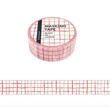 Lade das Bild in den Galerie-Viewer, Masking tape-plaid27-Red plaid washi tape from Japan by mind wave