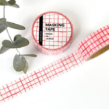 Lade das Bild in den Galerie-Viewer, Masking tape-plaid27-Red plaid washi tape from Japan by mind wave