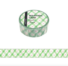 Carica l'immagine nel visualizzatore di Gallery, Masking tape-plaid26-Green Diagonal washi tape from Japan by mind wave