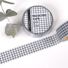 Lade das Bild in den Galerie-Viewer, Masking tape-plaid24-Gray Gingham washi tape from Japan by mind wave