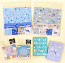 Charger l'image dans la galerie, Design Paper "Fluffy Snowman" Origami, Chiyogami