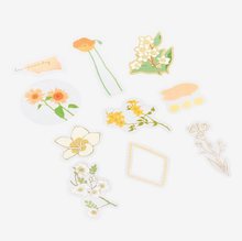 Carica l'immagine nel visualizzatore di Gallery, Clear flake sticker "Flowers Blossom/Yellow"