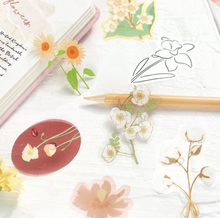 Carica l'immagine nel visualizzatore di Gallery, Clear flake sticker "Flowers Blossom/Yellow"