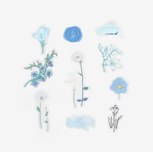 Carica l'immagine nel visualizzatore di Gallery, Clear flake sticker "Flowers Blossom/Blue"