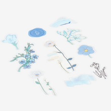 Carica l'immagine nel visualizzatore di Gallery, Clear flake sticker "Flowers Blossom/Blue"