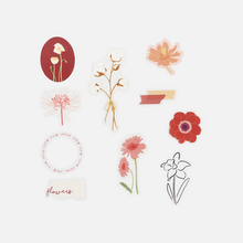 Carica l'immagine nel visualizzatore di Gallery, Clear flake sticker "Flowers Blossom/Red"