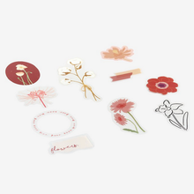 Carica l'immagine nel visualizzatore di Gallery, Clear flake sticker "Flowers Blossom/Red"