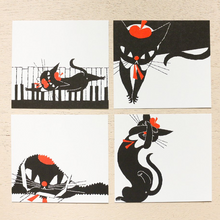 Carica l'immagine nel visualizzatore di Gallery, Black cat ROBIN Block memo pads