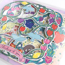 Carica l'immagine nel visualizzatore di Gallery, Futaribon-chan 3D greeting card "Fruit frame"