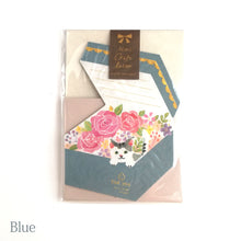 Charger l'image dans la galerie, Mini Gift letter "Cat"(Blue) Washi letter writing set