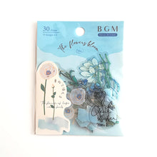 Carica l'immagine nel visualizzatore di Gallery, Clear flake sticker "Flowers Blossom/Blue"