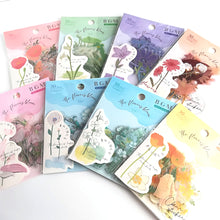 Carica l'immagine nel visualizzatore di Gallery, Clear flake sticker "Flowers Blossom/Red"