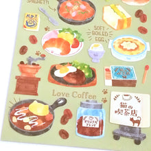 Load image into Gallery viewer, Sticker selection Cat coffee shop sticker (A dessert/B light meal)