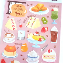 Load image into Gallery viewer, Sticker selection Cat coffee shop sticker (A dessert/B light meal)