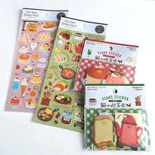 Load image into Gallery viewer, Sticker selection Cat coffee shop sticker (A dessert/B light meal)