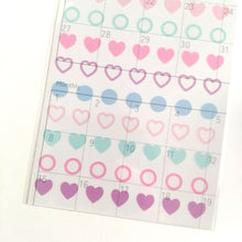 Load image into Gallery viewer, Schedule Sticker "Heart and circle/Flower and circle" from Japan<GAIA>