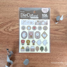 Charger l'image dans la galerie, Kraft Die Cut seal "natural nordic/Love & Flower" from Japan by Kyowa