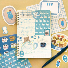 Carica l&#39;immagine nel visualizzatore di Gallery, Washi Flake sticker &quot;Watashibiyori&quot; (Aoiro)Blue
