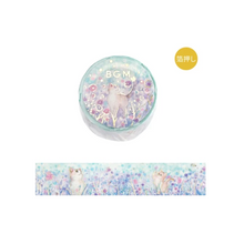 Lade das Bild in den Galerie-Viewer, Gold foil washi tape &quot;Flowers and Cats/Little Friends&quot; by BGM
