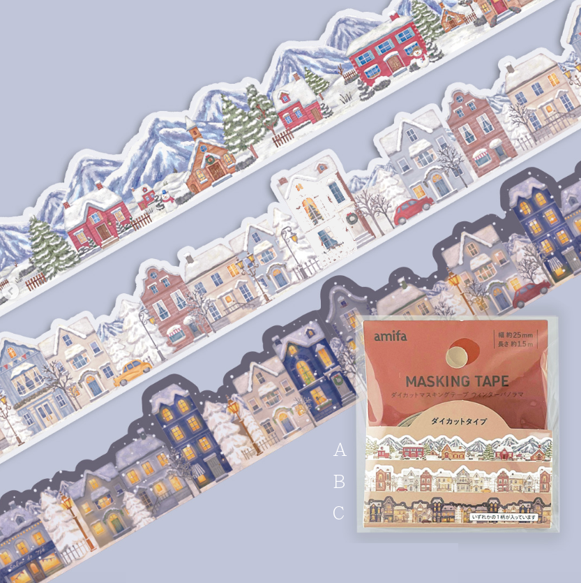 Winter Panorama Die cut masking tape