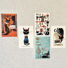 Carica l&#39;immagine nel visualizzatore di Gallery, Post Card &quot;Black Cat Robin&quot; -Musical Instruments-
