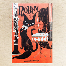 Carica l&#39;immagine nel visualizzatore di Gallery, Post Card &quot;Black Cat Robin&quot; -Musical Instruments-
