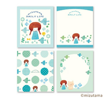 Carica l&#39;immagine nel visualizzatore di Gallery, mizutama daily life memo pads by Furukawashiko
