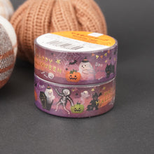 Carica l&#39;immagine nel visualizzatore di Gallery, Halloween foil Washi tape &quot;cat &amp; ghost”
