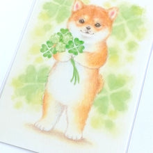 Charger l&#39;image dans la galerie, Post card &quot;Animals ＆ bouquet of flowers&quot; -shibainu-
